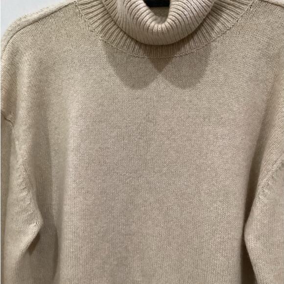 Jenni Kayne Atlas Turtleneck Sweater Merino Wool In Wheat Beige Size Small - Picture 7 of 13